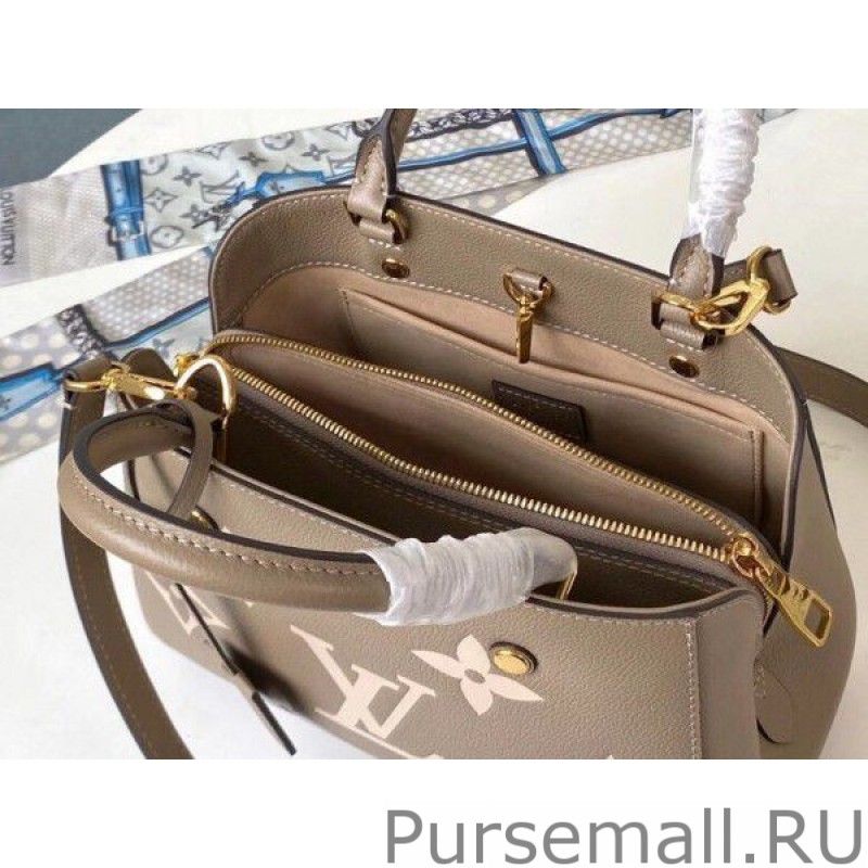 Montaigne BB Bag In Tourterelle Gray Leather M45489
