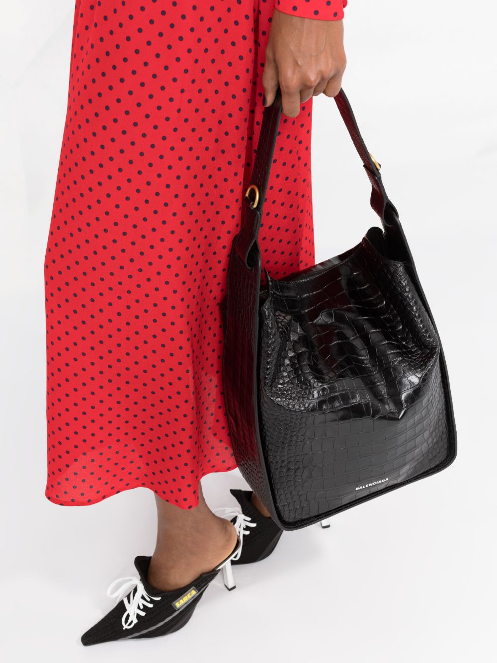 Ba*len*cia*ga small barbes check-print clutch bag