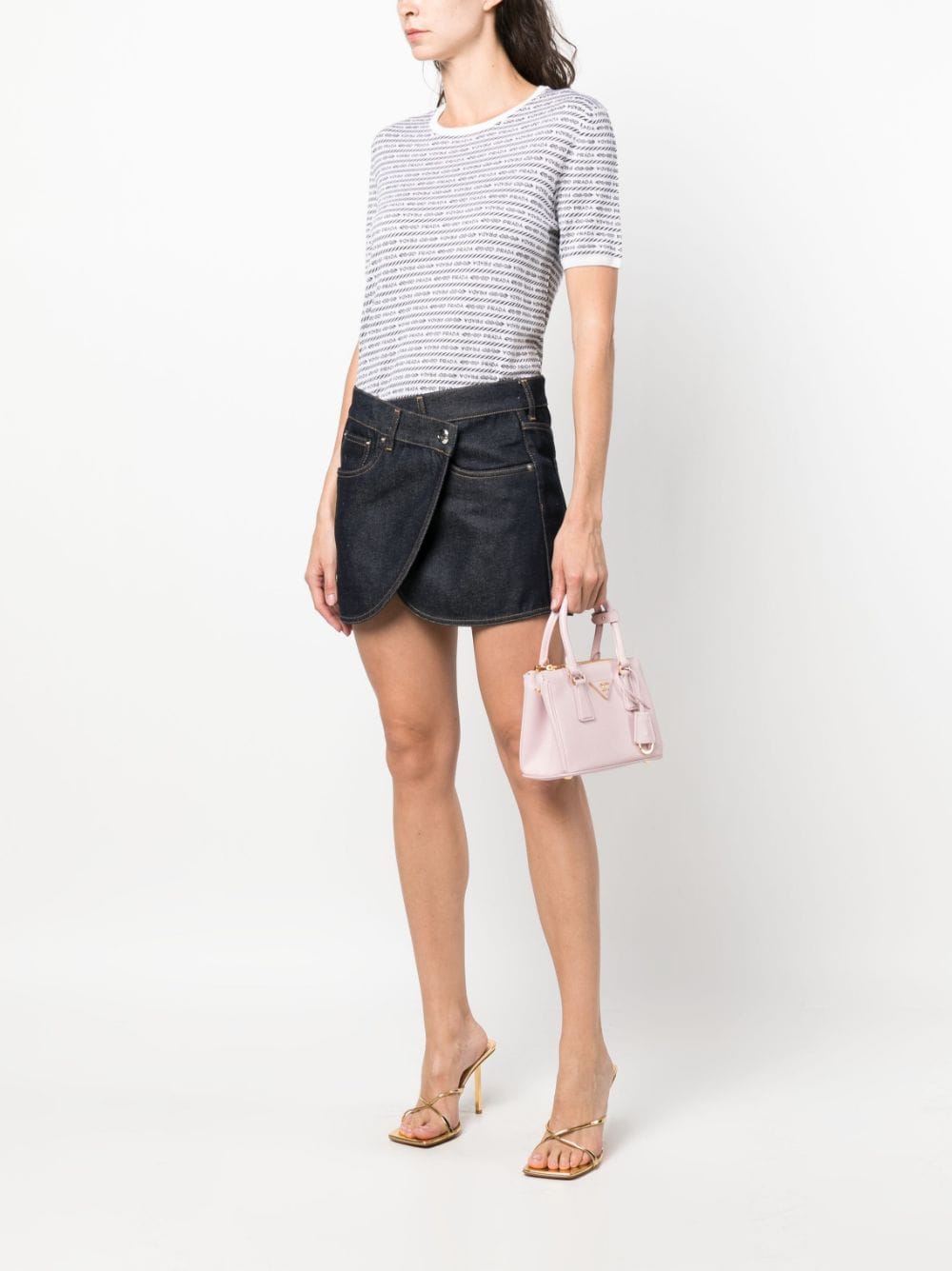 Pra*a mini galleria leather bag