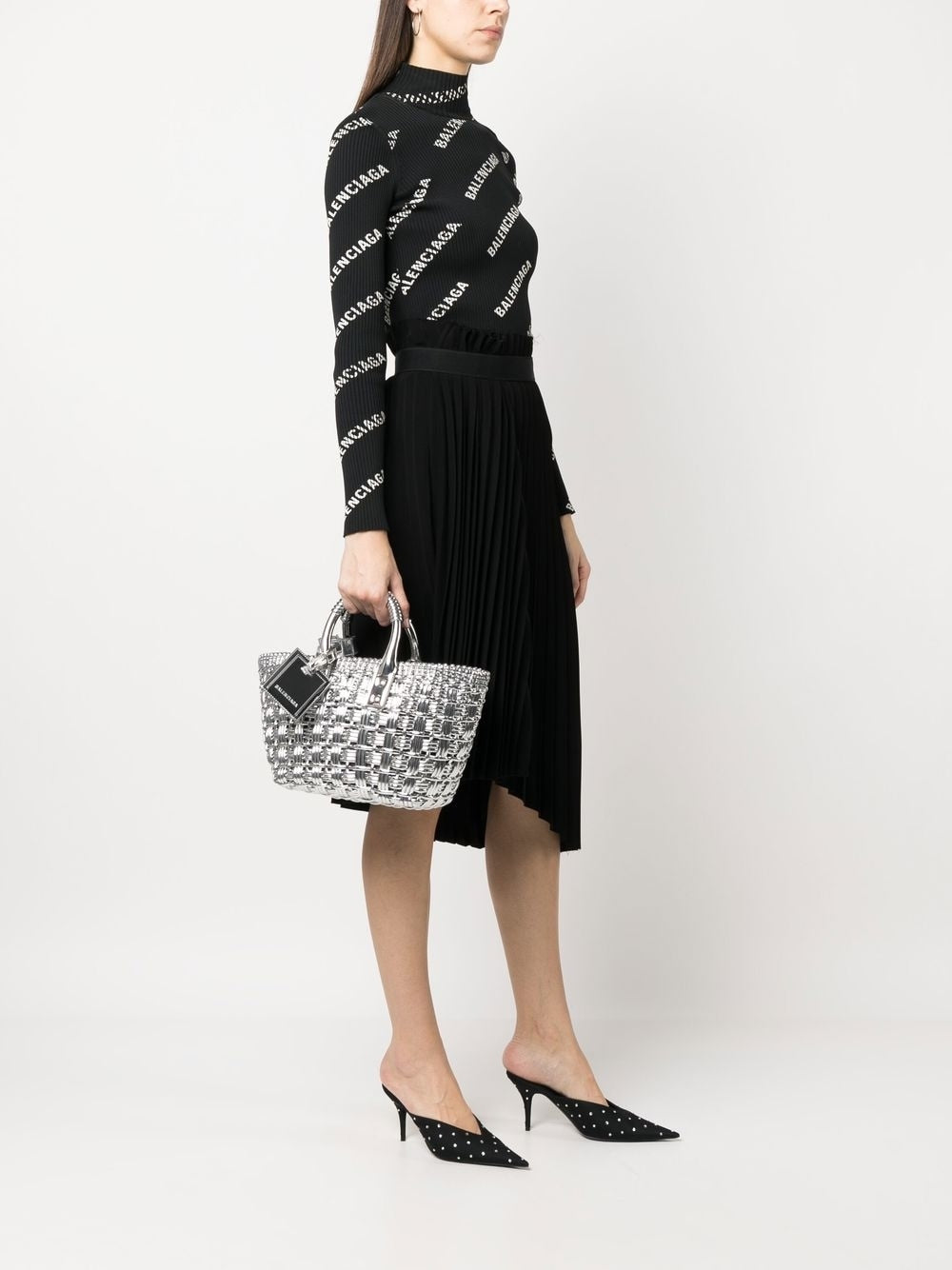 Ba*len*cia*ga bistro basket tote bag