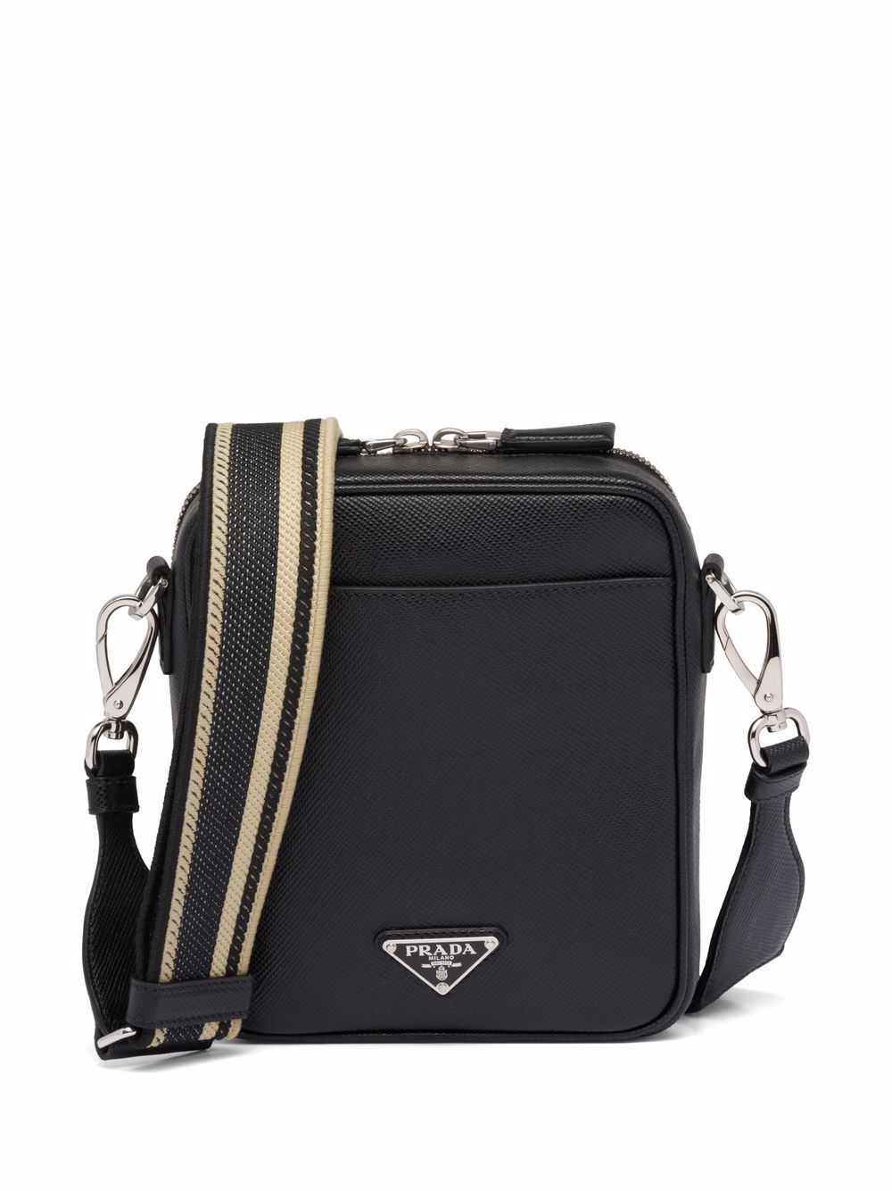 Pra*a logo-embossed saffiano leather bag
