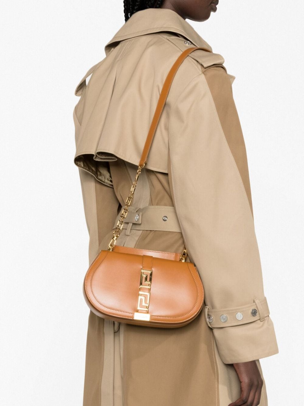 Versace Greca Goddess leather shoulder bag