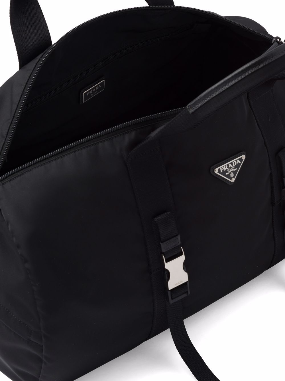 Pra*a logo-embossed saffiano leather bag